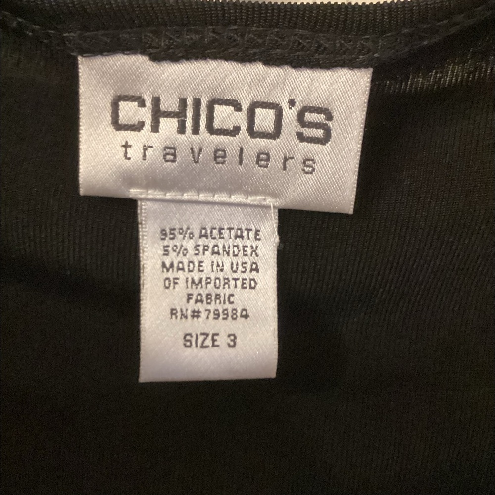 Chicos Travelers Black Draped CrissCrossed Top. Chicos Size 3 - Picture 3 of 3